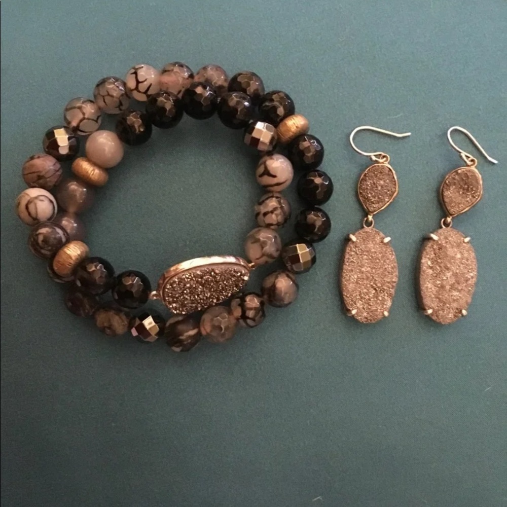Silpada “Ode To Geode” bracelet and earring set